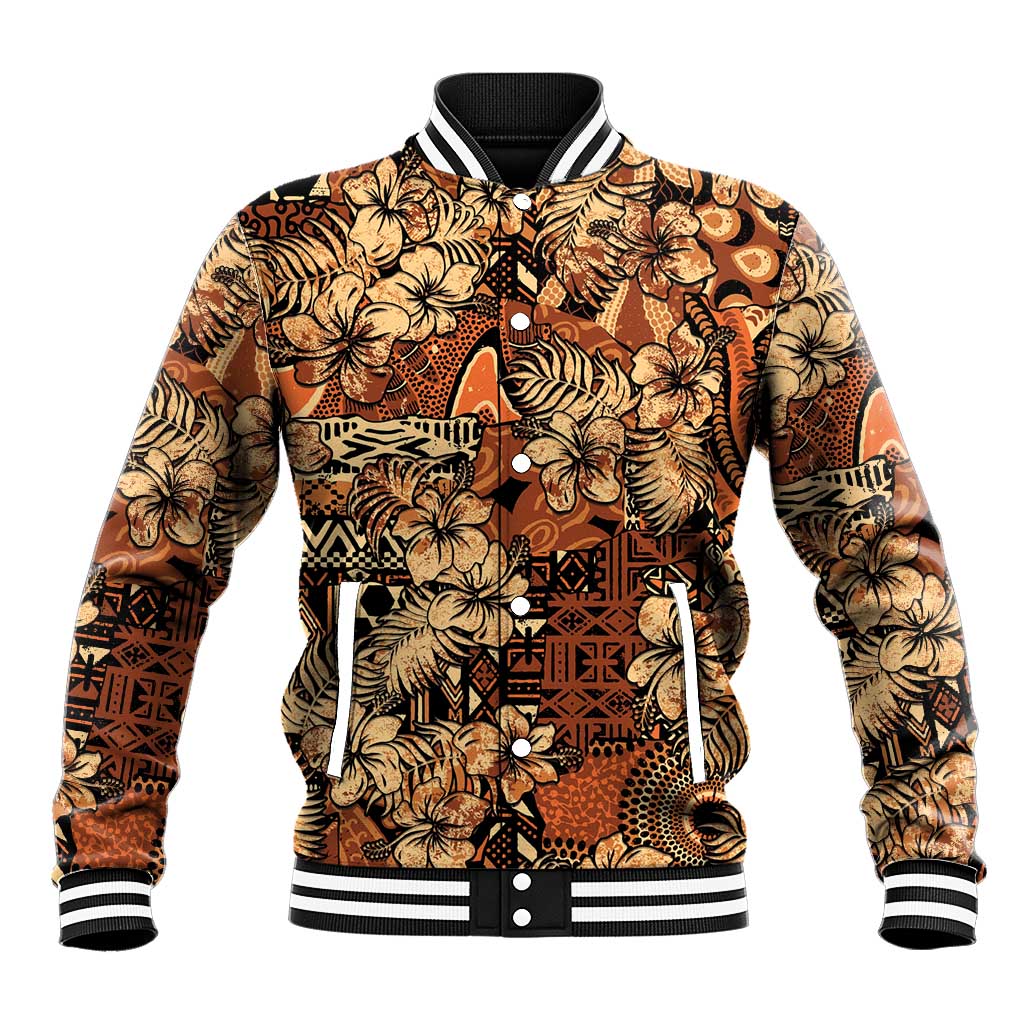 Hibiscus Mix African Pattern Baseball Jacket - Wonder Print Shop