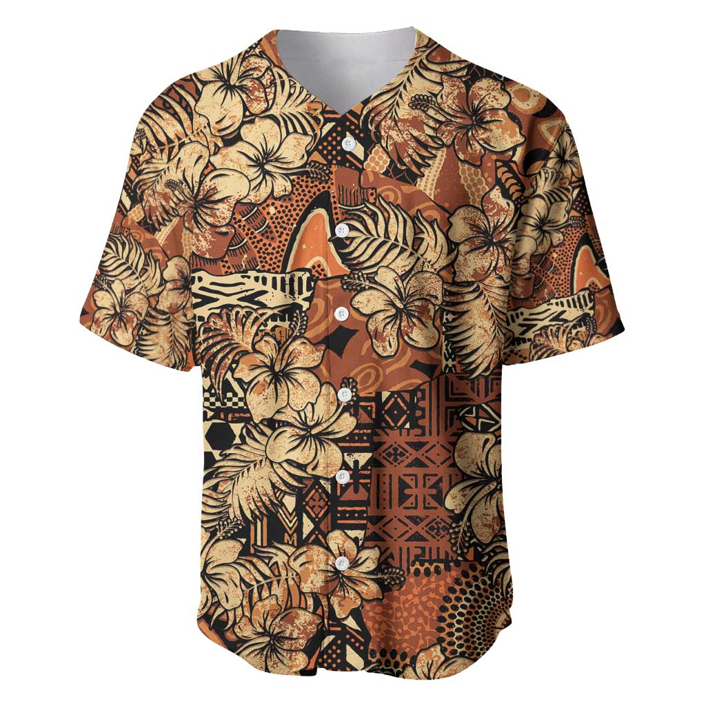Hibiscus Mix African Pattern Baseball Jersey - Wonder Print Shop