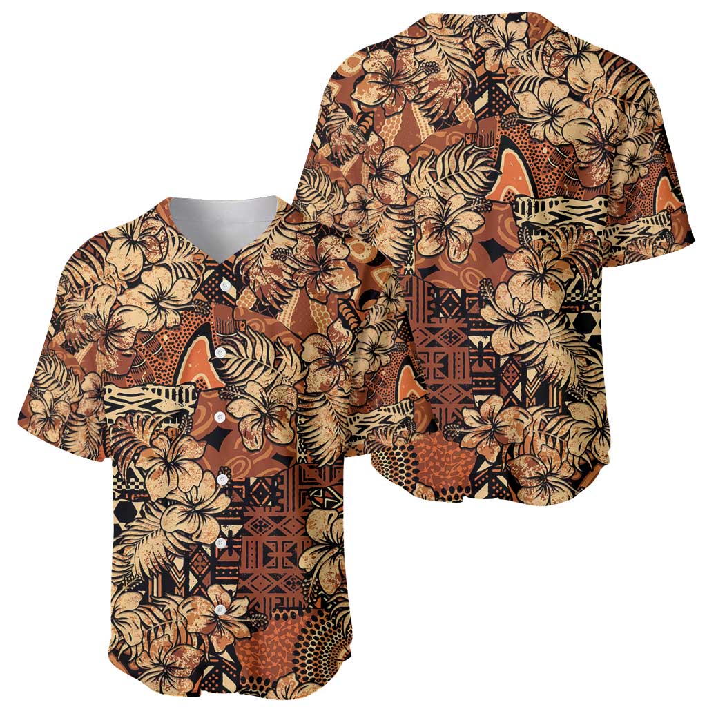 Hibiscus Mix African Pattern Baseball Jersey - Wonder Print Shop
