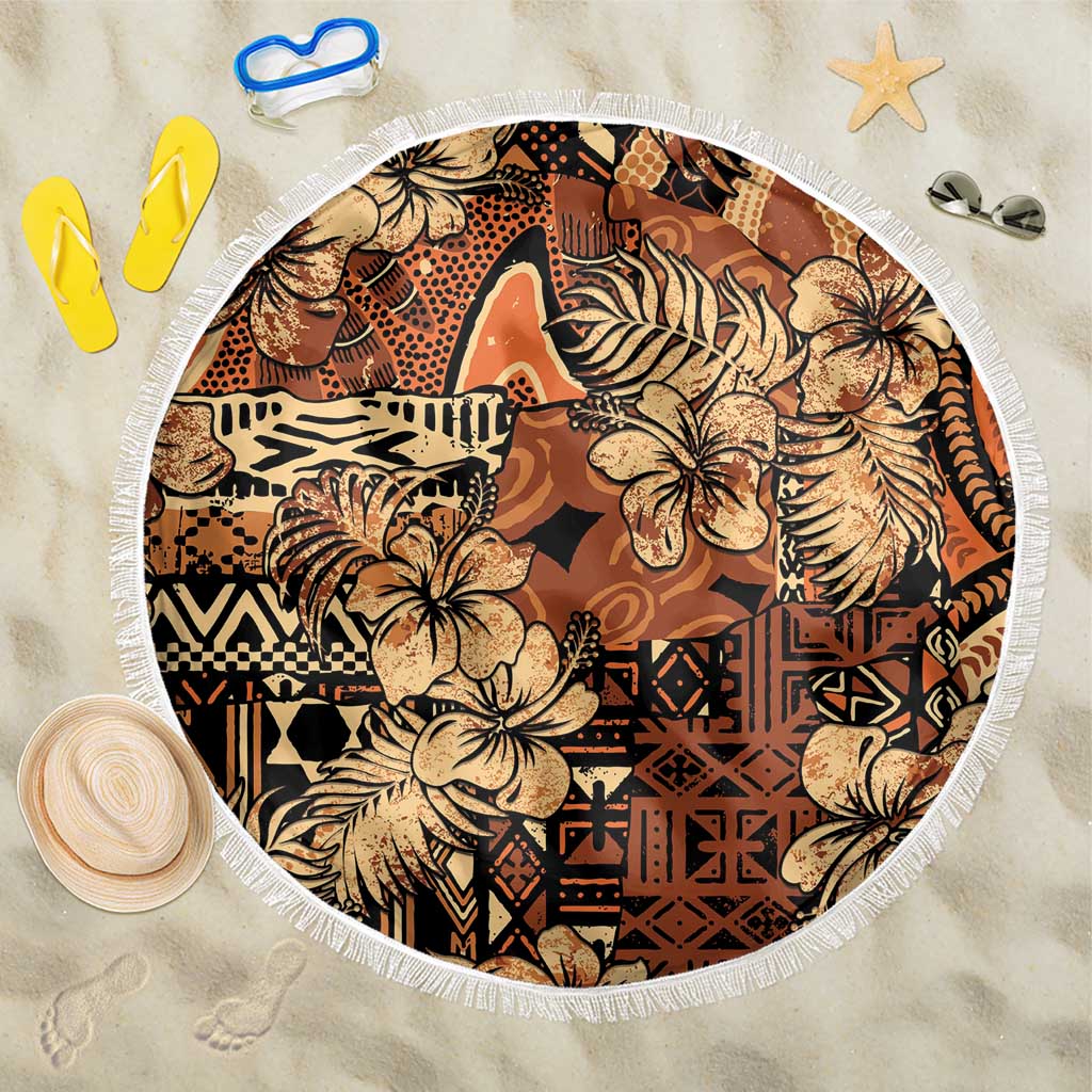 Hibiscus Mix African Pattern Beach Blanket - Wonder Print Shop