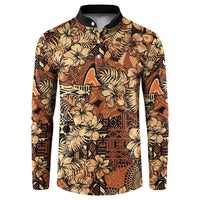 Hibiscus Mix African Pattern Button Sweatshirt - Wonder Print Shop