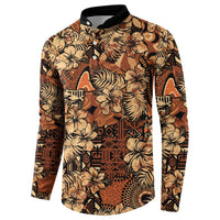 Hibiscus Mix African Pattern Button Sweatshirt - Wonder Print Shop