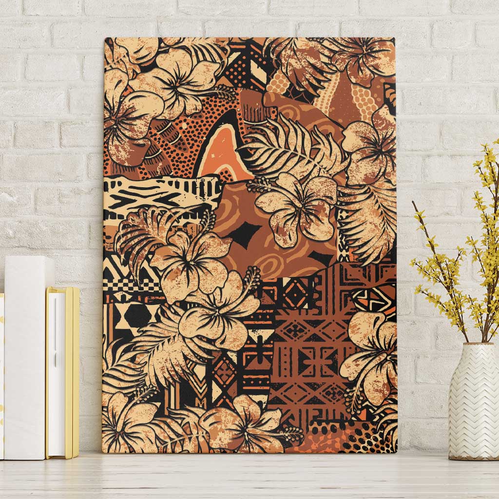 Hibiscus Mix African Pattern Canvas Wall Art - Wonder Print Shop