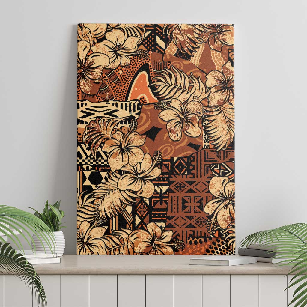 Hibiscus Mix African Pattern Canvas Wall Art - Wonder Print Shop
