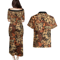Hibiscus Mix African Pattern Couples Matching Puletasi and Hawaiian Shirt - Wonder Print Shop