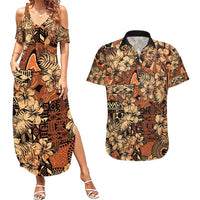 Hibiscus Mix African Pattern Couples Matching Summer Maxi Dress and Hawaiian Shirt - Wonder Print Shop