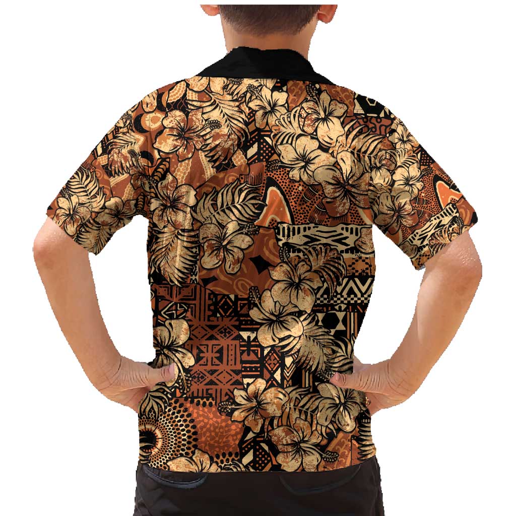 Hibiscus Mix African Pattern Family Matching Mermaid Dress and Hawaiian Shirt - Wonder Print Shop