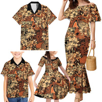 Hibiscus Mix African Pattern Family Matching Mermaid Dress and Hawaiian Shirt - Wonder Print Shop