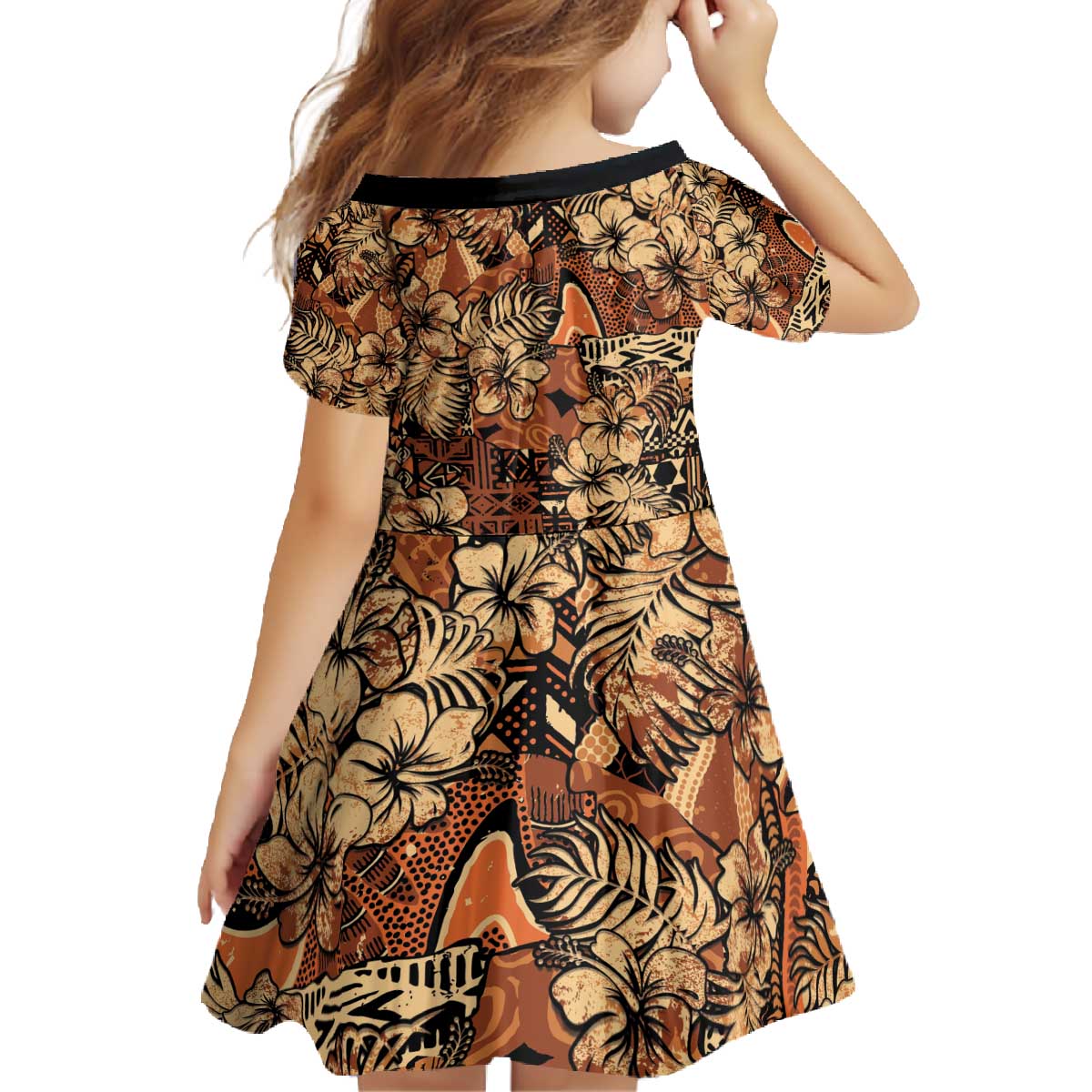 Hibiscus Mix African Pattern Family Matching Off The Shoulder Long Sleeve Dress and Hawaiian Shirt - Wonder Print Shop