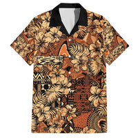 Hibiscus Mix African Pattern Family Matching Off The Shoulder Long Sleeve Dress and Hawaiian Shirt - Wonder Print Shop
