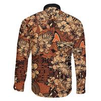 Hibiscus Mix African Pattern Family Matching Off The Shoulder Long Sleeve Dress and Hawaiian Shirt - Wonder Print Shop
