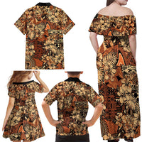 Hibiscus Mix African Pattern Family Matching Off Shoulder Maxi Dress and Hawaiian Shirt - Wonder Print Shop
