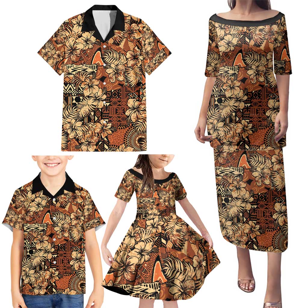Hibiscus Mix African Pattern Family Matching Puletasi and Hawaiian Shirt - Wonder Print Shop