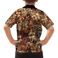 Hibiscus Mix African Pattern Family Matching Short Sleeve Bodycon Dress and Hawaiian Shirt - Wonder Print Shop