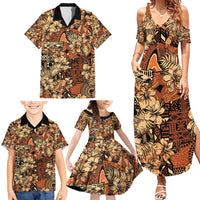 Hibiscus Mix African Pattern Family Matching Summer Maxi Dress and Hawaiian Shirt - Wonder Print Shop