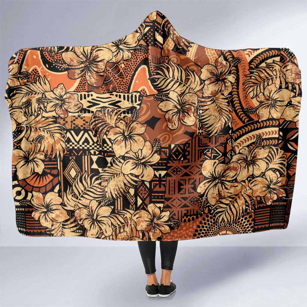 Hibiscus Mix African Pattern Hooded Blanket - Wonder Print Shop