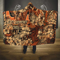 Hibiscus Mix African Pattern Hooded Blanket - Wonder Print Shop