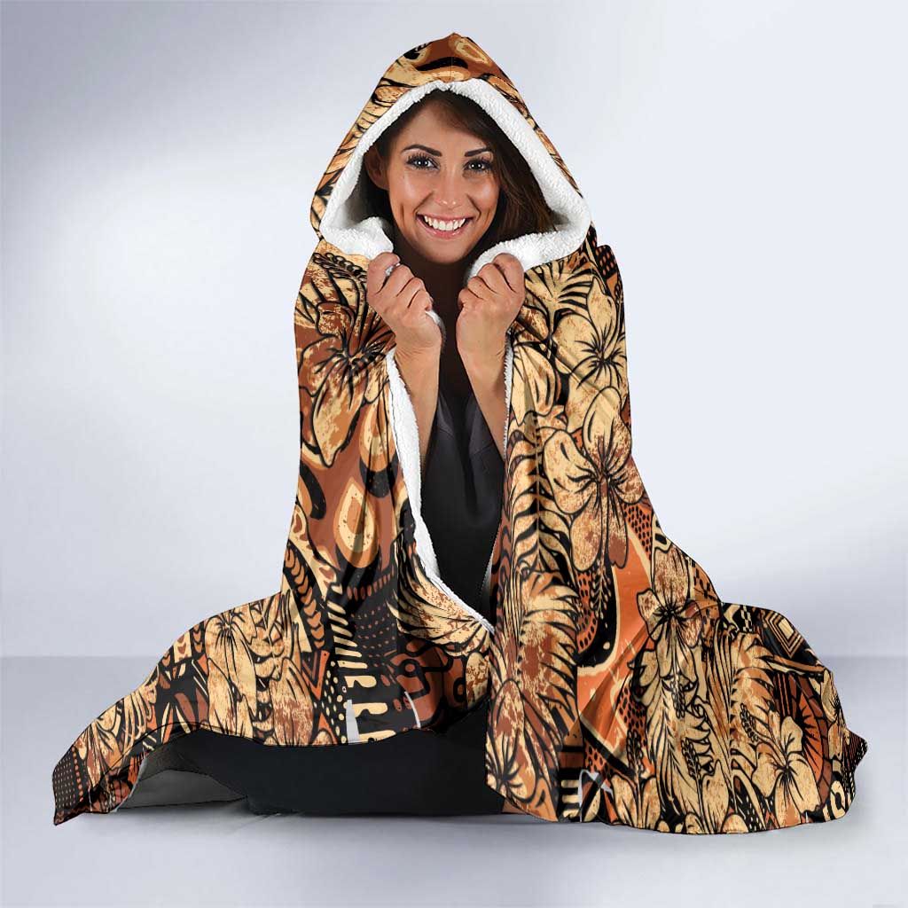 Hibiscus Mix African Pattern Hooded Blanket - Wonder Print Shop