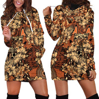 Hibiscus Mix African Pattern Hoodie Dress - Wonder Print Shop