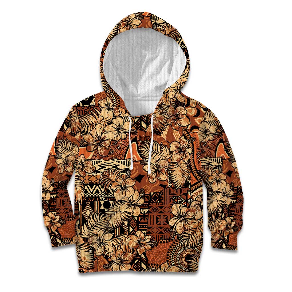 Hibiscus Mix African Pattern Kid Hoodie - Wonder Print Shop