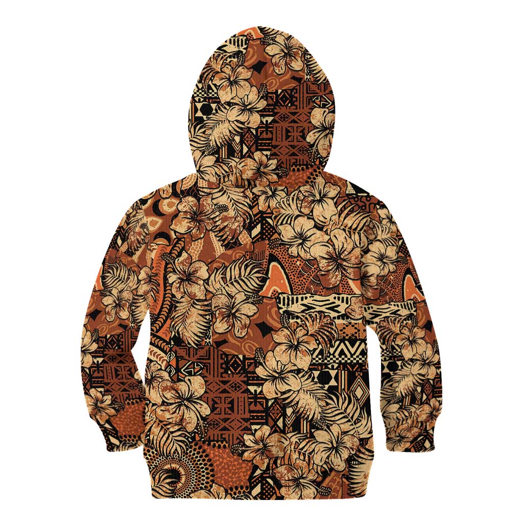 Hibiscus Mix African Pattern Kid Hoodie - Wonder Print Shop