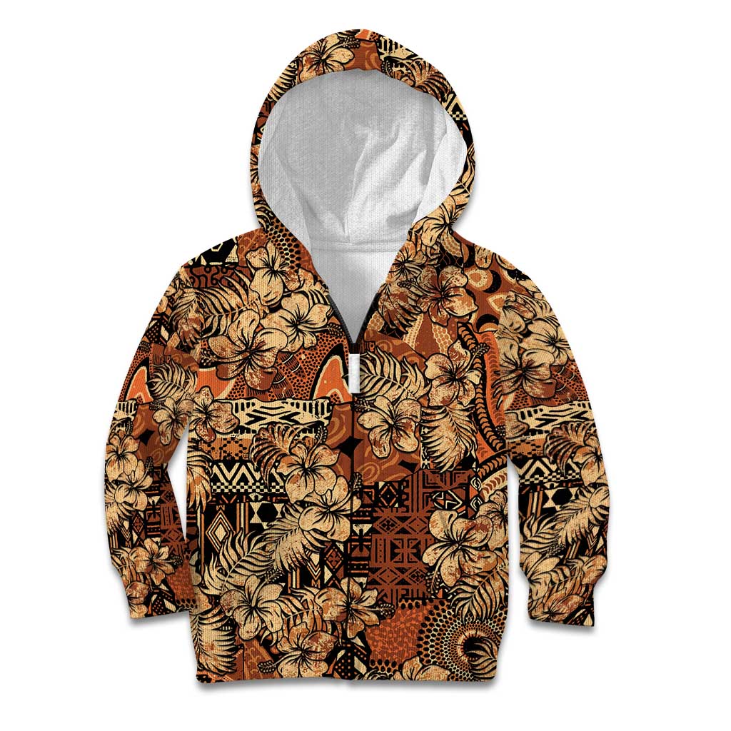 Hibiscus Mix African Pattern Kid Hoodie - Wonder Print Shop