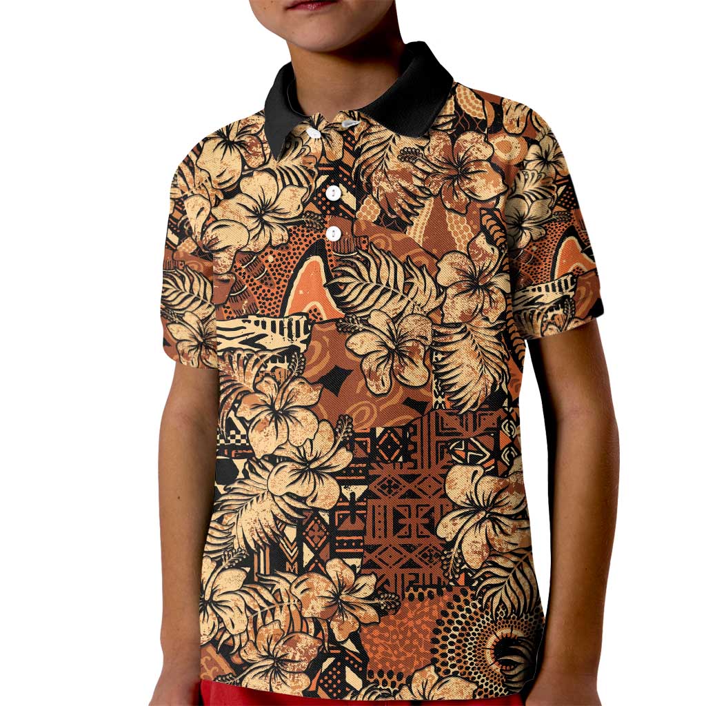 Hibiscus Mix African Pattern Kid Polo Shirt - Wonder Print Shop