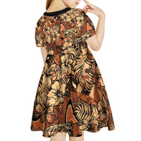 Hibiscus Mix African Pattern Kid Short Sleeve Dress - Wonder Print Shop