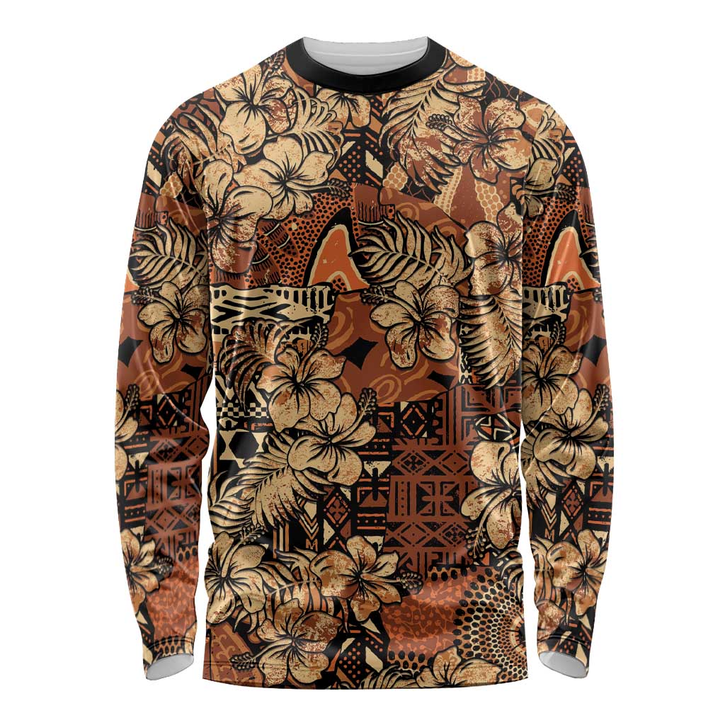 Hibiscus Mix African Pattern Long Sleeve Shirt - Wonder Print Shop