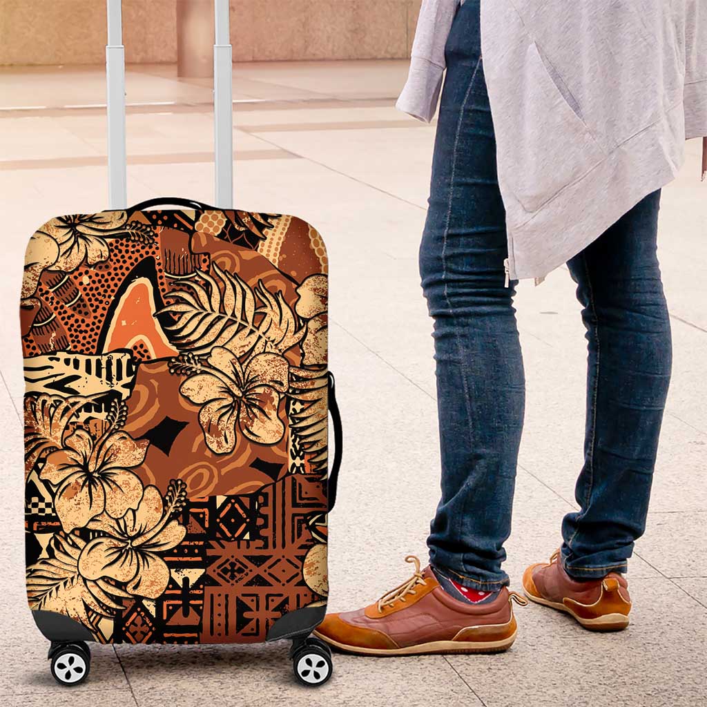 Hibiscus Mix African Pattern Luggage Cover - Wonder Print Shop