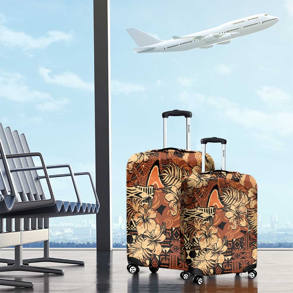 Hibiscus Mix African Pattern Luggage Cover - Wonder Print Shop