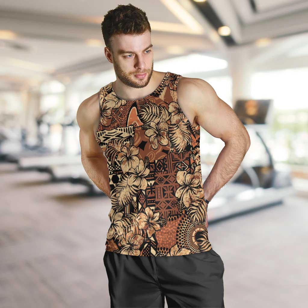 Hibiscus Mix African Pattern Men Tank Top - Wonder Print Shop
