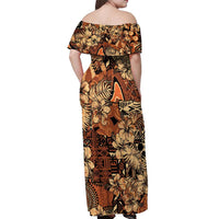 Hibiscus Mix African Pattern Off Shoulder Maxi Dress - Wonder Print Shop