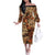 Hibiscus Mix African Pattern Off The Shoulder Long Sleeve Dress - Wonder Print Shop