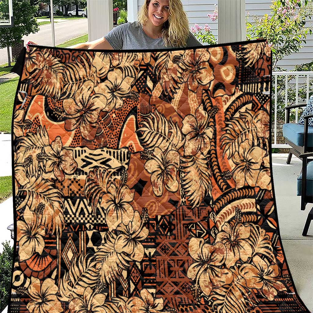 Hibiscus Mix African Pattern Quilt - Wonder Print Shop