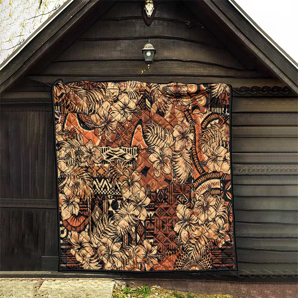 Hibiscus Mix African Pattern Quilt - Wonder Print Shop