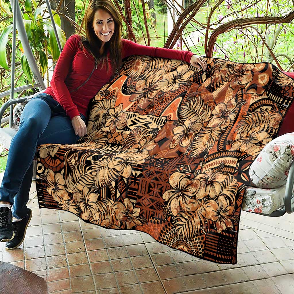 Hibiscus Mix African Pattern Quilt - Wonder Print Shop