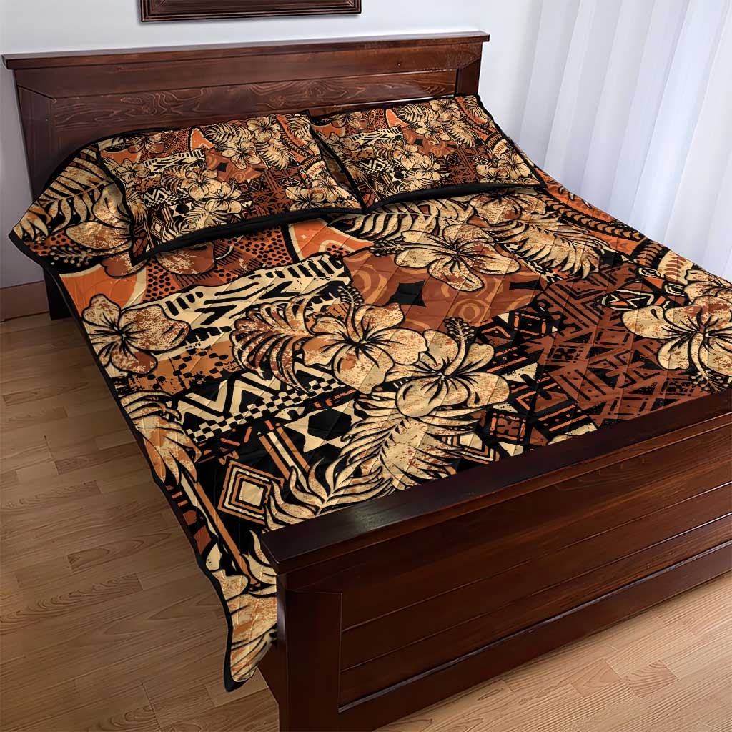 Hibiscus Mix African Pattern Quilt Bed Set - Wonder Print Shop