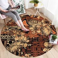 Hibiscus Mix African Pattern Round Carpet - Wonder Print Shop