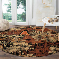 Hibiscus Mix African Pattern Round Carpet - Wonder Print Shop
