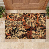 Hibiscus Mix African Pattern Rubber Doormat - Wonder Print Shop
