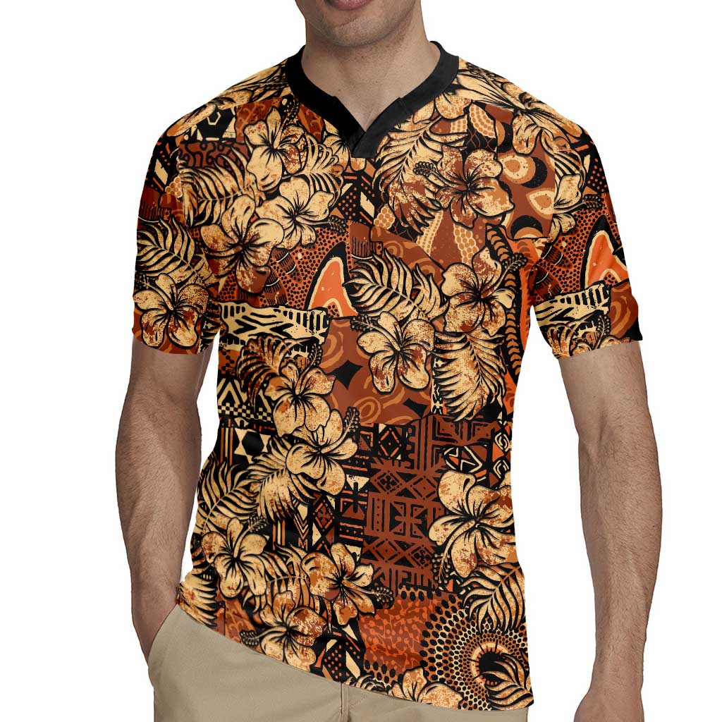 Hibiscus Mix African Pattern Rugby Jersey - Wonder Print Shop