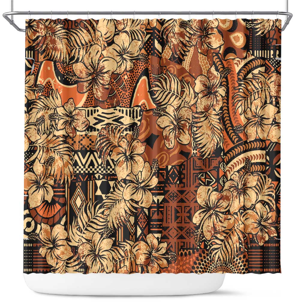 Hibiscus Mix African Pattern Shower Curtain - Wonder Print Shop