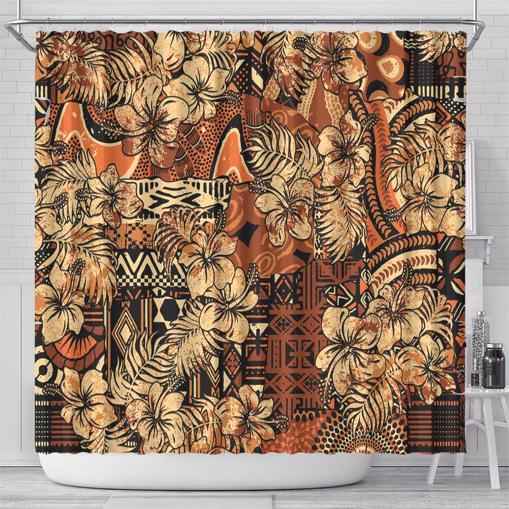 Hibiscus Mix African Pattern Shower Curtain - Wonder Print Shop
