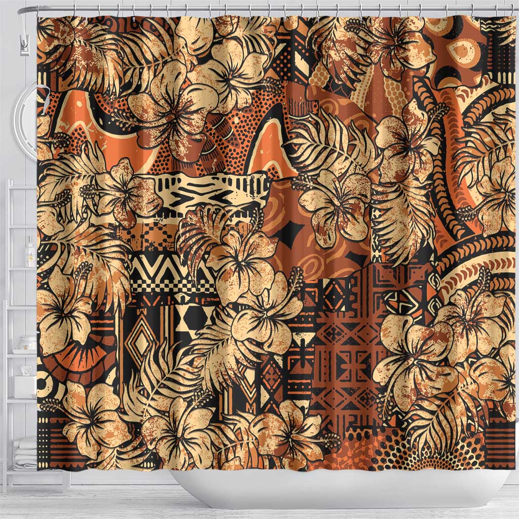 Hibiscus Mix African Pattern Shower Curtain - Wonder Print Shop