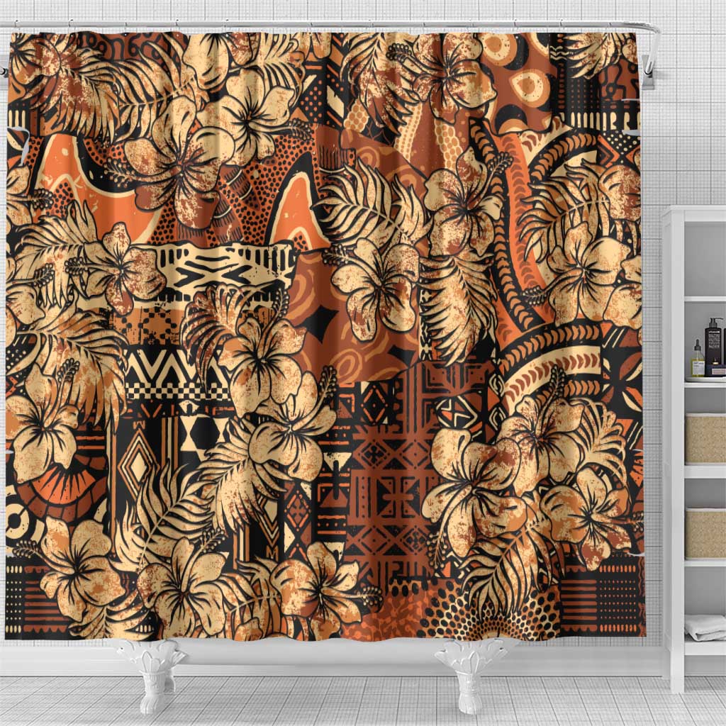 Hibiscus Mix African Pattern Shower Curtain - Wonder Print Shop