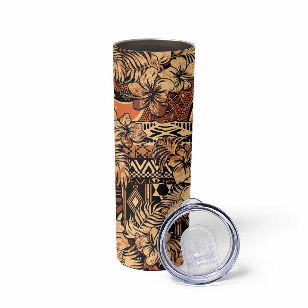 Hibiscus Mix African Pattern Skinny Tumbler - Wonder Print Shop