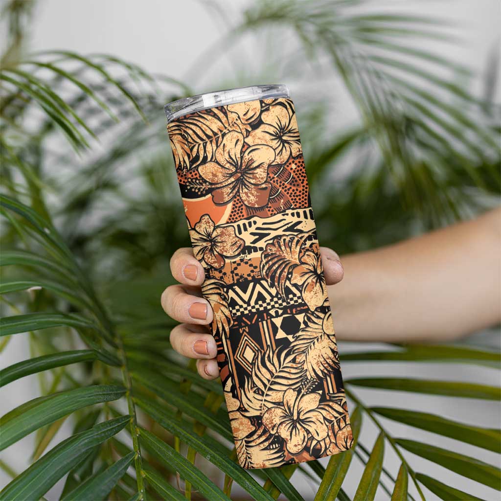Hibiscus Mix African Pattern Skinny Tumbler - Wonder Print Shop
