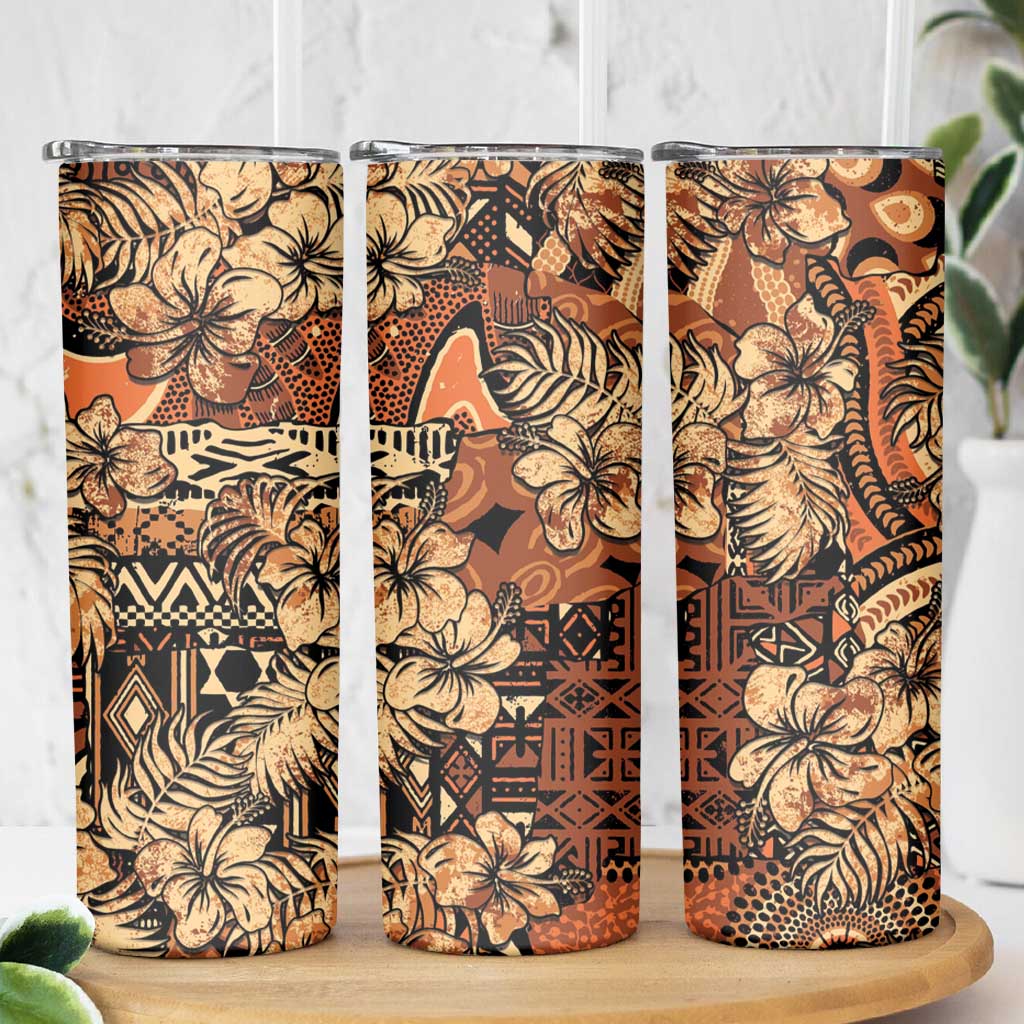 Hibiscus Mix African Pattern Skinny Tumbler - Wonder Print Shop