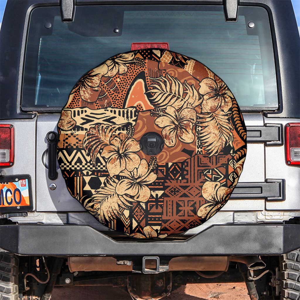 Hibiscus Mix African Pattern Spare Tire Cover - Wonder Print Shop